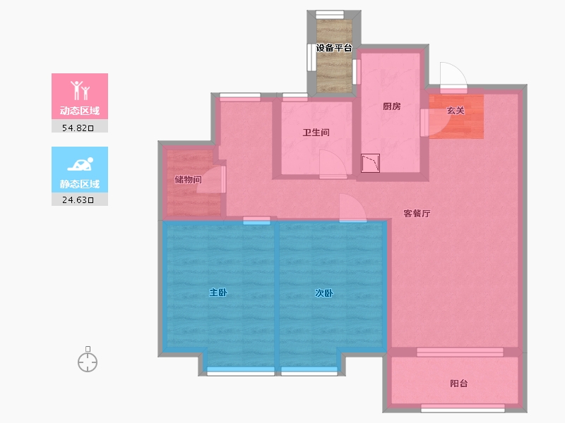 陕西省-西安市-林凯溢金湾-72.00-户型库-动静分区