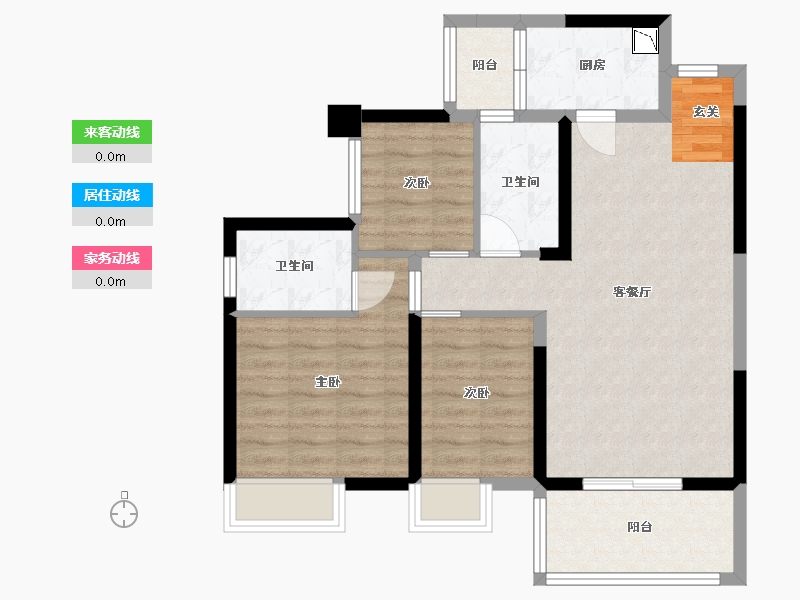 陕西省-西安市-水悦澜岸-76.38-户型库-动静线