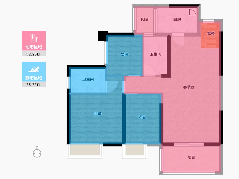 陕西省-西安市-水悦澜岸-76.38-户型库-动静分区