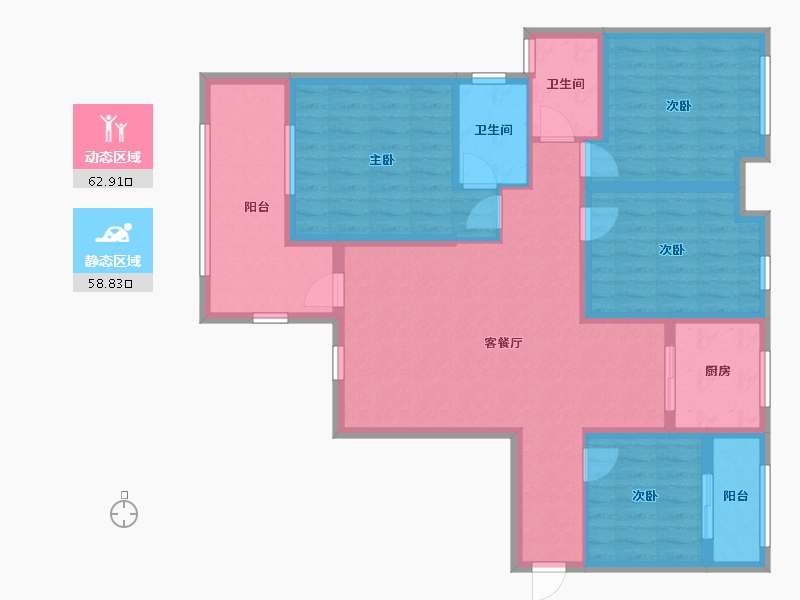 湖北省-武汉市-保利圆梦城-108.11-户型库-动静分区