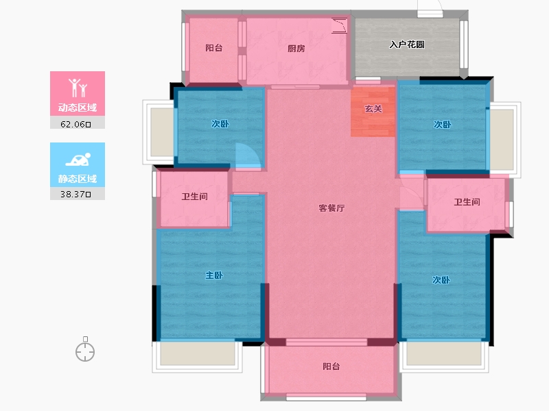 广东省-广州市-得天和苑-96.15-户型库-动静分区