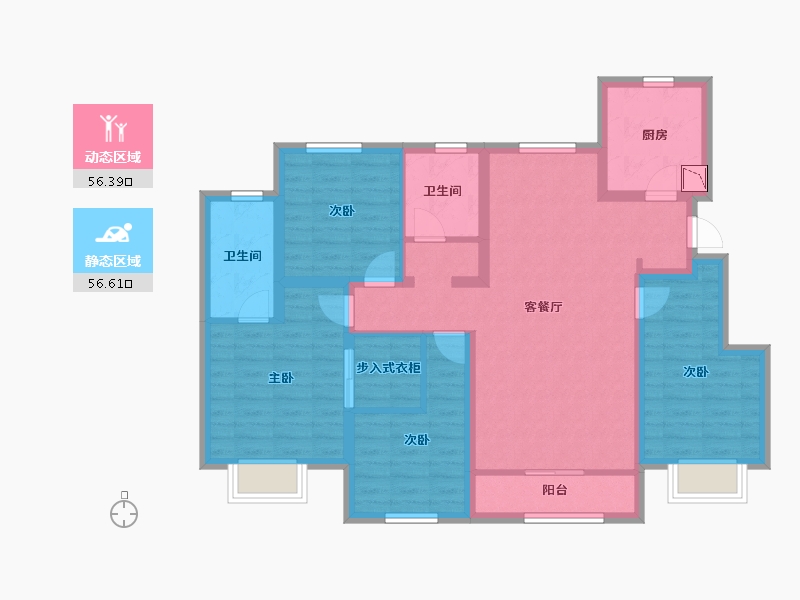 陕西省-西安市-远洋御山水-99.65-户型库-动静分区