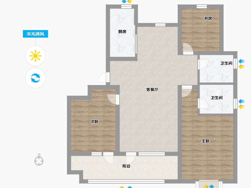 山东省-青岛市-青岛佳诺华国际医养健康小镇-93.59-户型库-采光通风