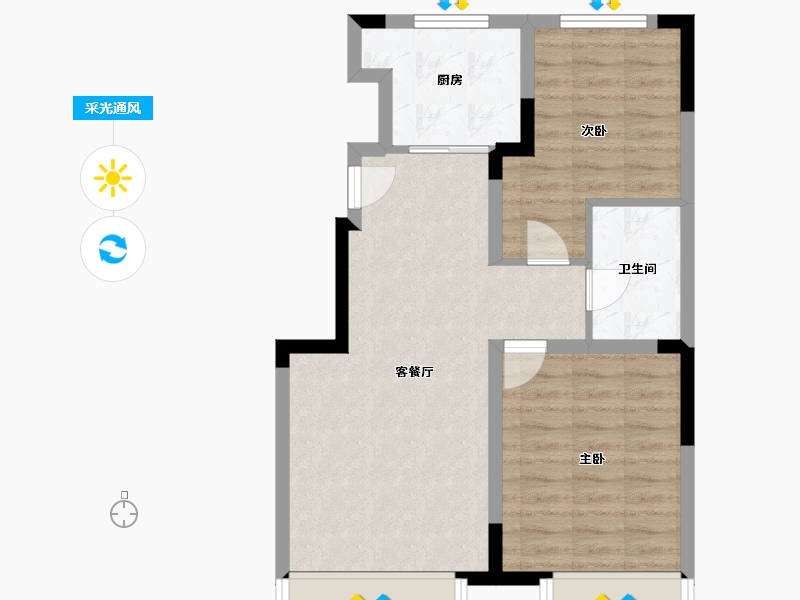 吉林省-长春市-益田假日天地-63.28-户型库-采光通风