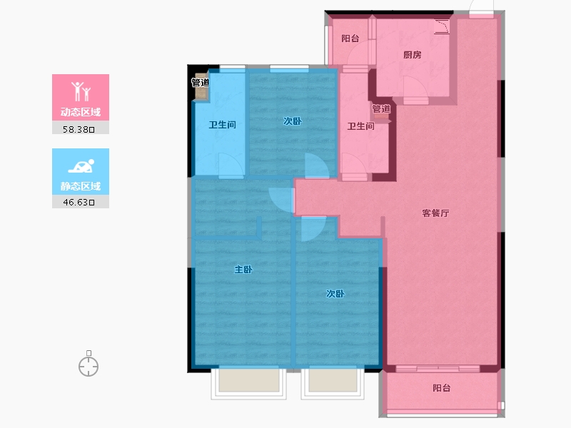 山西省-大同市-大同恒大悦府-93.89-户型库-动静分区