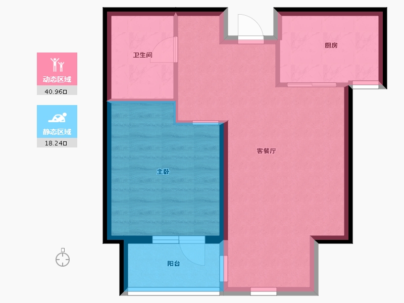 辽宁省-大连市-悦泰・拾光里-52.81-户型库-动静分区