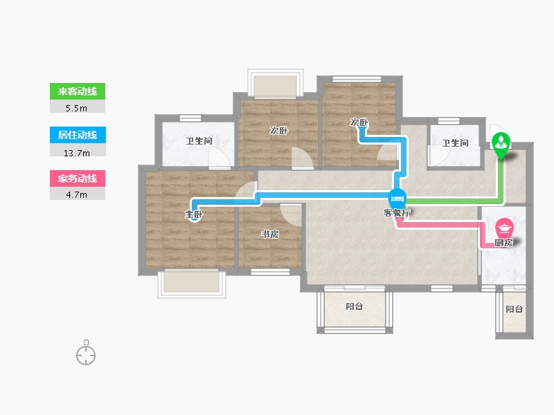 四川省-成都市-朗基香颂天府二期(7,18,4,5,6)号楼107m²-81.59-户型库-动静线