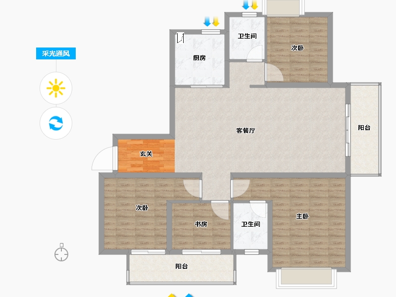 江西省-赣州市-联泰天�Z-122.40-户型库-采光通风