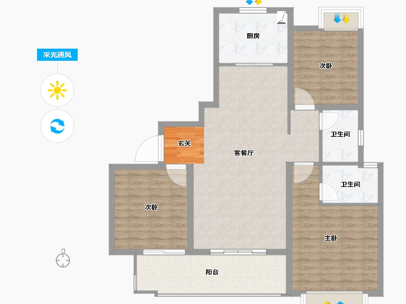 江西省-赣州市-联泰天�Z-104.80-户型库-采光通风