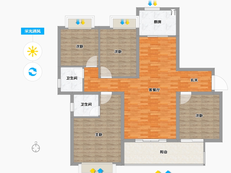 江西省-赣州市-联泰天�Z-116.80-户型库-采光通风