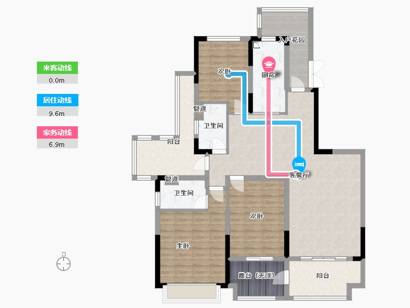 四川省-成都市-恒大银海湖三期7号楼140m²-127.81-户型库-动静线