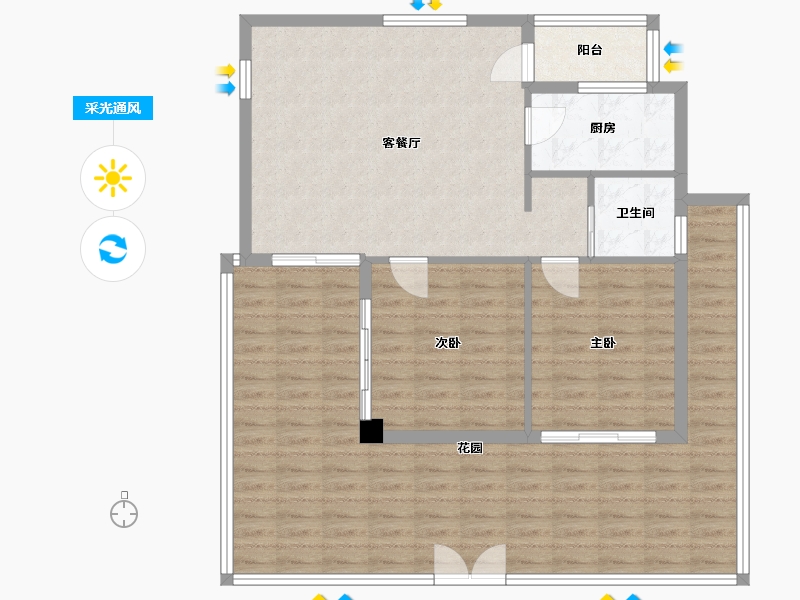 四川省-成都市-郡源山外山悦城(4,5,6)号楼　76m²-108.44-户型库-采光通风