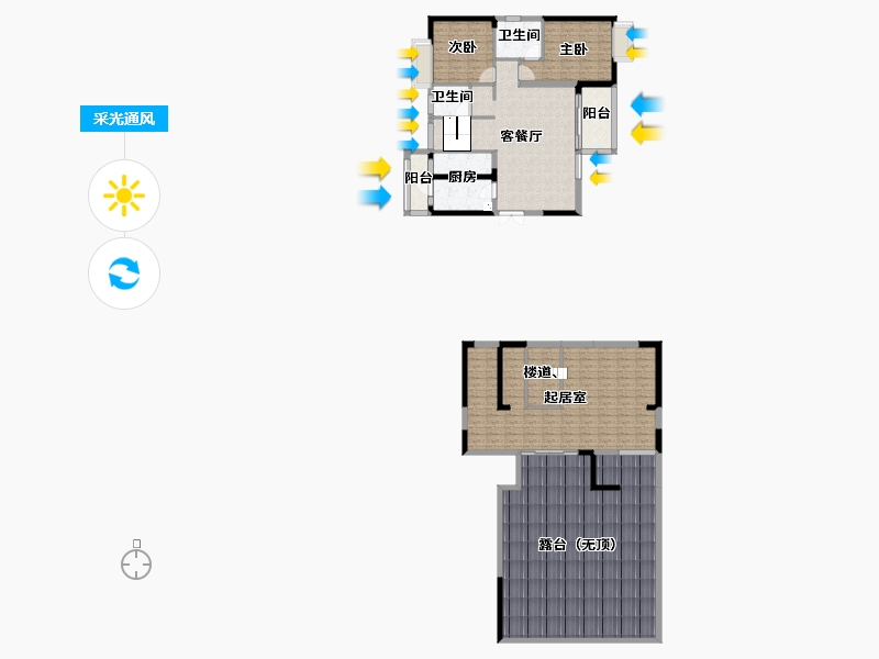 四川省-成都市-优品道锦樾C-3户型192m²-197.35-户型库-采光通风