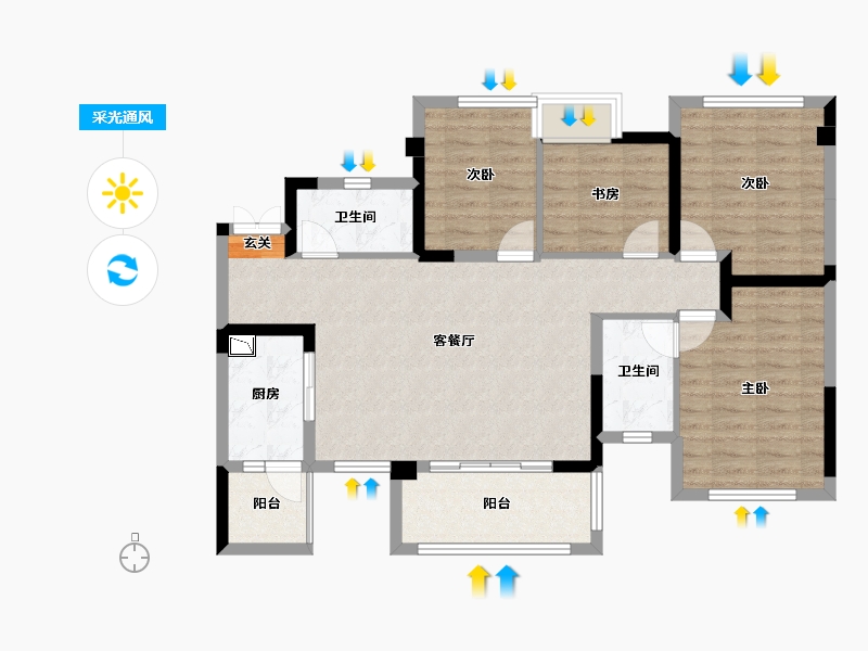 四川省-成都市-西宸春天-95.01-户型库-采光通风