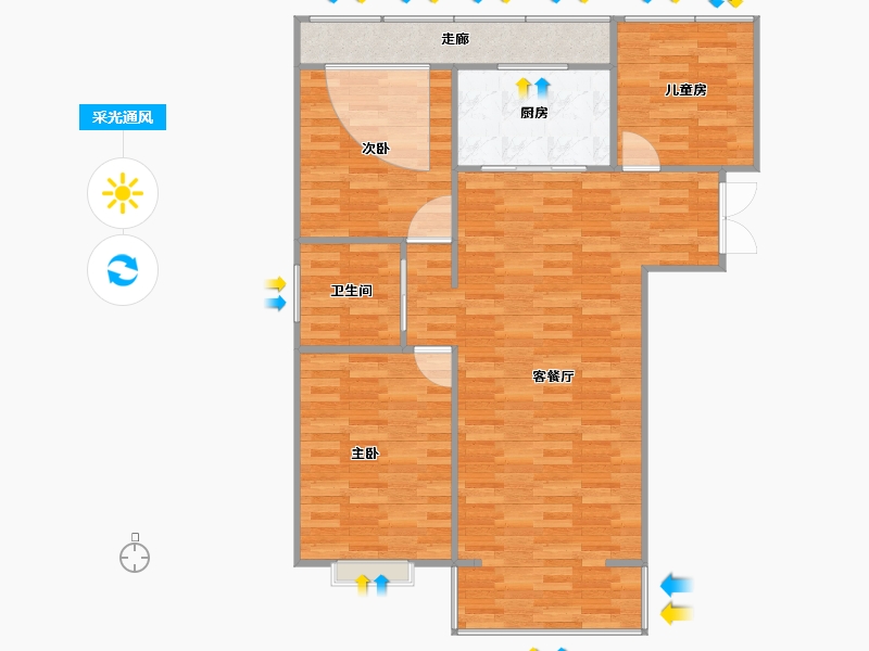 甘肃省-定西市-渭水华府-94.66-户型库-采光通风