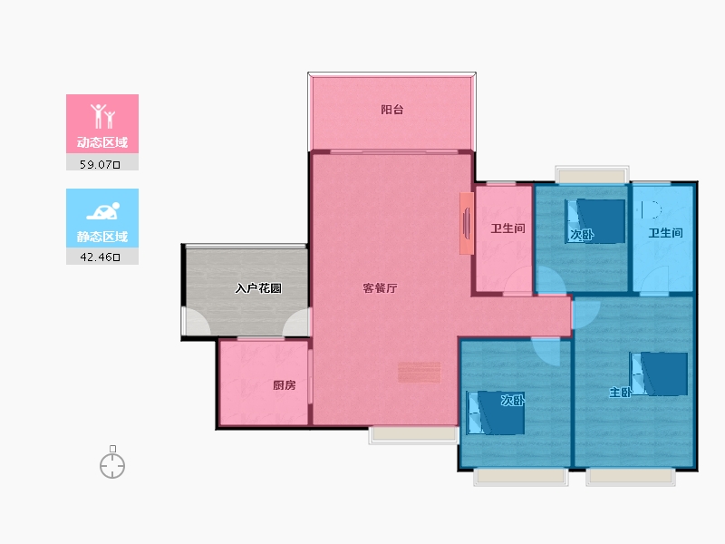 四川省-成都市-保利玫瑰郡-91.84-户型库-动静分区