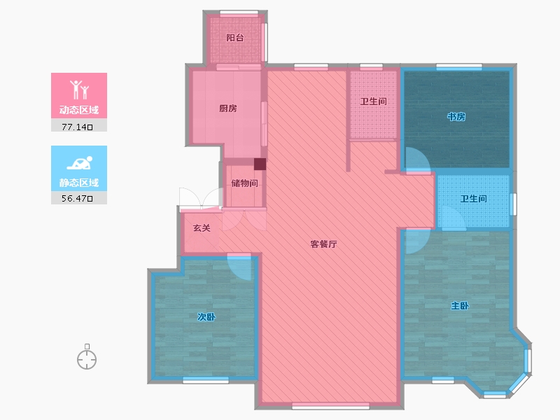 吉林省-长春市-新星宇观塘-119.36-户型库-动静分区