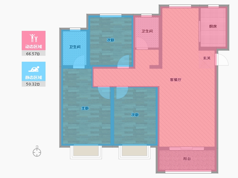 山东省-枣庄市-誉德华府-103.00-户型库-动静分区