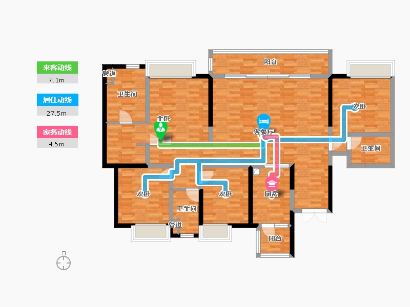 四川省-成都市-中南融创玖华台-137.53-户型库-动静线