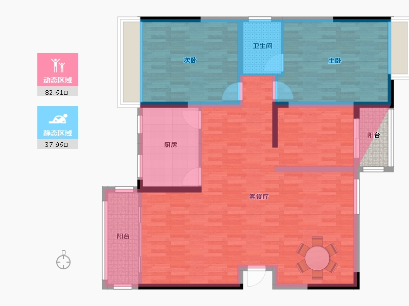 湖南省-湘西土家族苗族自治州-金盛阳光-111.24-户型库-动静分区