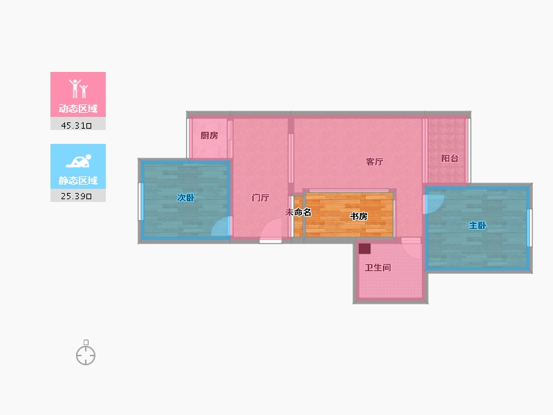 北京-北京市-北潞芳家园-70.42-户型库-动静分区