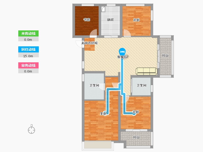 浙江省-杭州市-东海闲湖城（玉屏蓝湾）-110.76-户型库-动静线