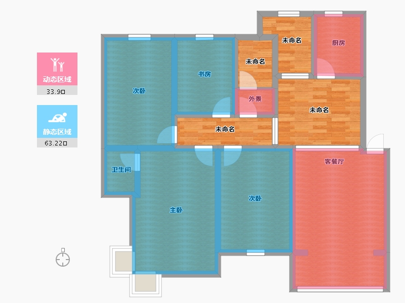 河南省-信阳市-秀园丽水明珠-110.54-户型库-动静分区