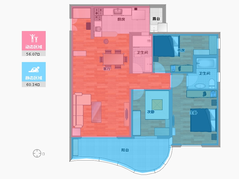 贵州省-黔南布依族苗族自治州-锦江华府-106.55-户型库-动静分区