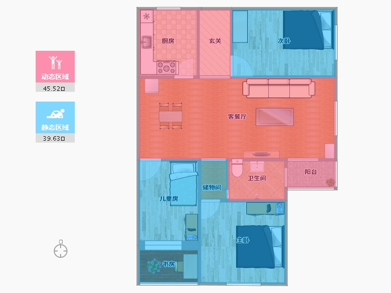 河北省-廊坊市-桃园小区-79.68-户型库-动静分区