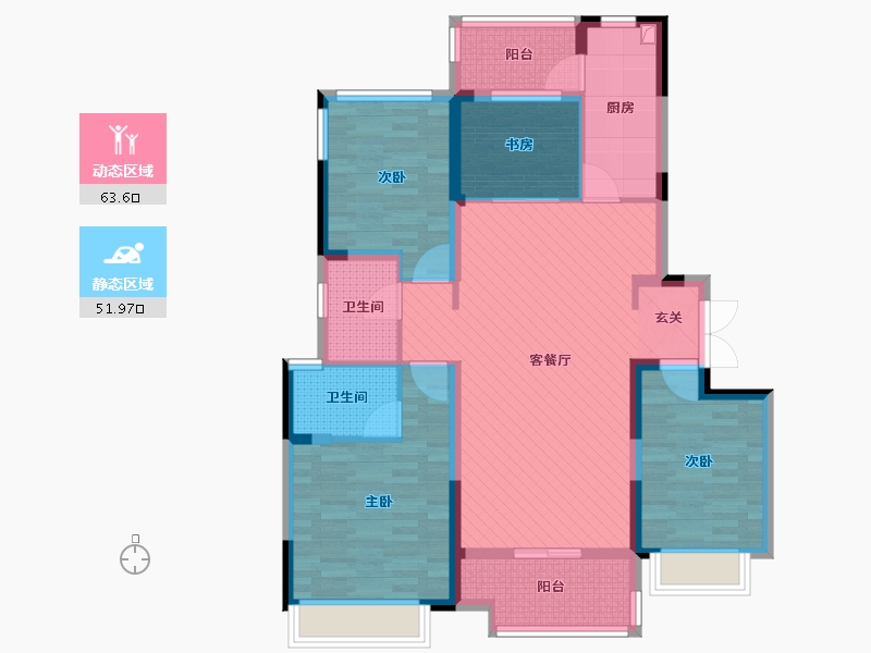 四川省-成都市-中海锦江城-101.34-户型库-动静分区