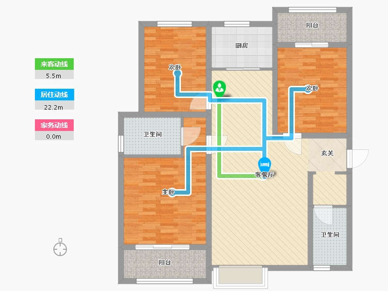 陕西省-西安市-后卫馨佳苑-104.00-户型库-动静线