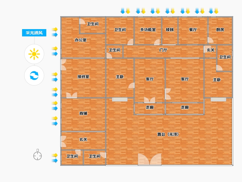 河北省-廊坊市-固安县某村-438.13-户型库-采光通风