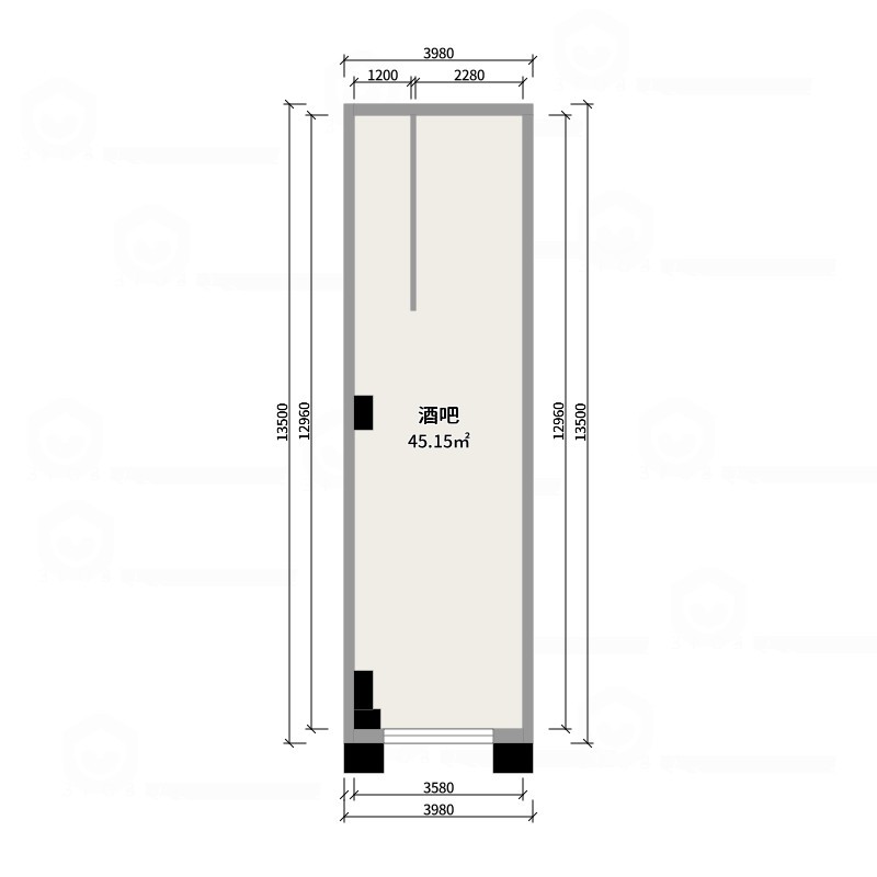画巢设计工作室-万达酒吧-户型图概览