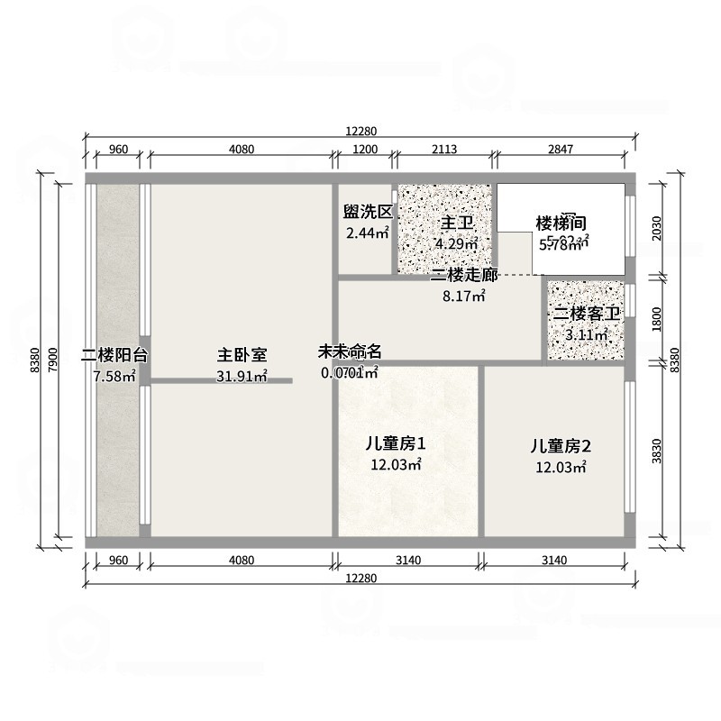 张岩-鹿鸣湾复式楼美式田园-户型图概览