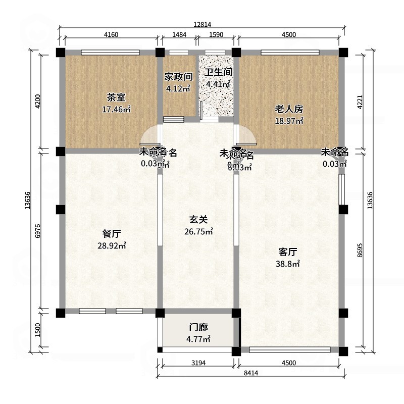 星空设计500一套-混搭168㎡3室-户型图概览