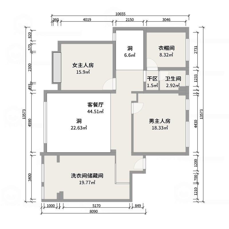 星空设计500一套-轻奢143㎡-户型图概览