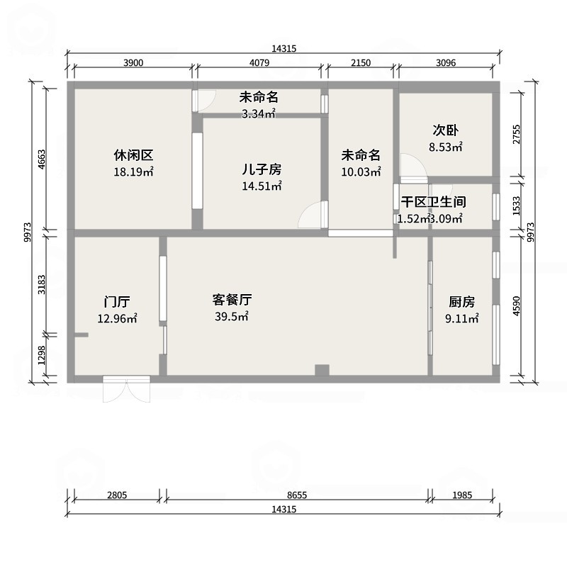 星空设计500一套-轻奢143㎡-户型图概览
