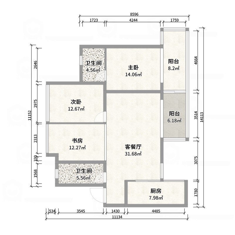 艺雅丽-123平现代简约 -户型图概览