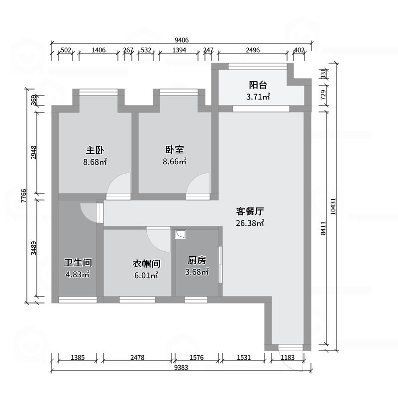艺雅丽-77平意式  -户型图概览