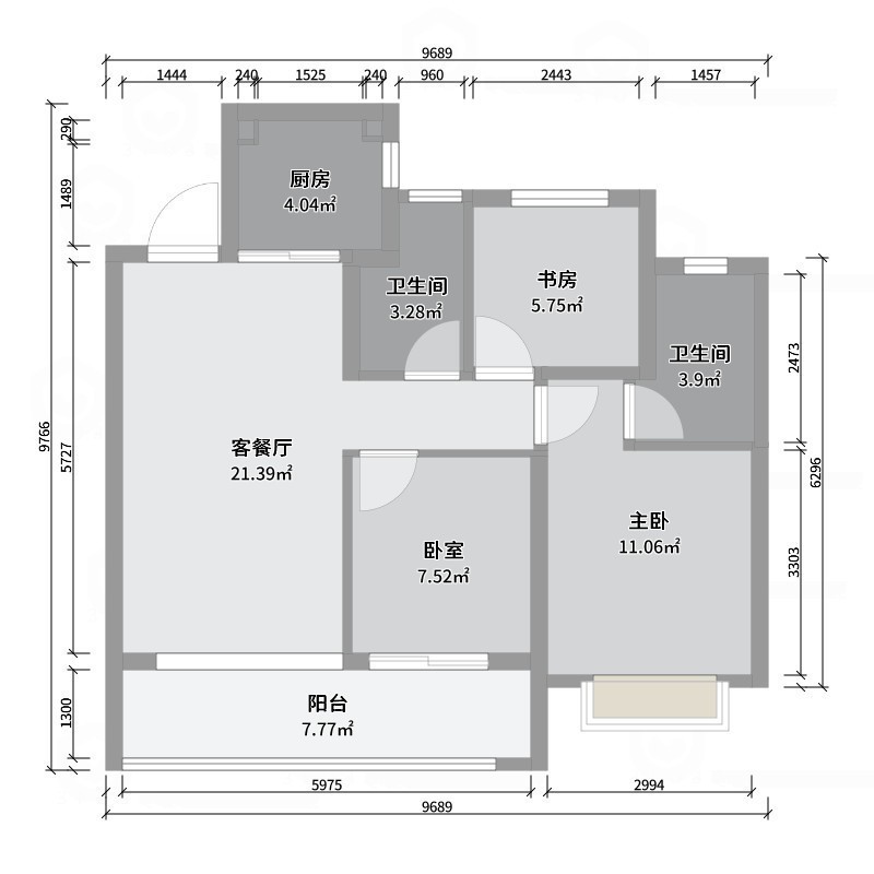 艺雅丽-78平现代简约-户型图概览