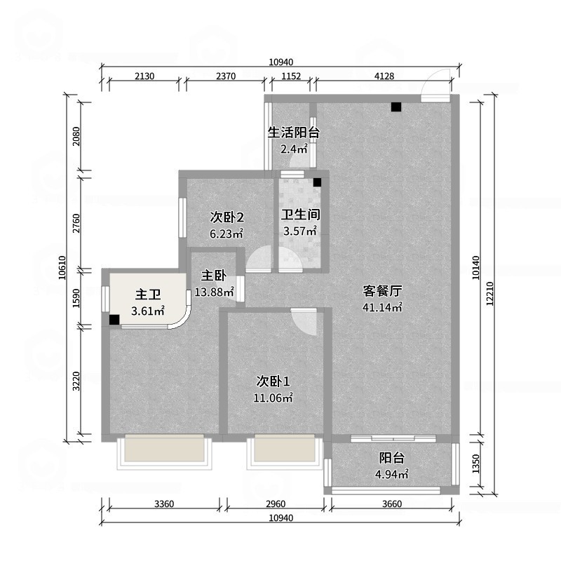 艺雅丽-110平现代简约 -户型图概览