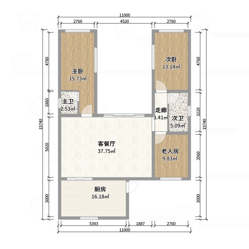 巨匠装饰罗遥-岳口-索府-户型图概览