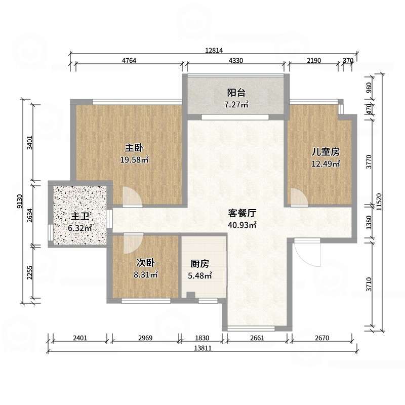 1566*NTXb-黑龙江林业职业技术学院24-2陈健雨-户型图概览
