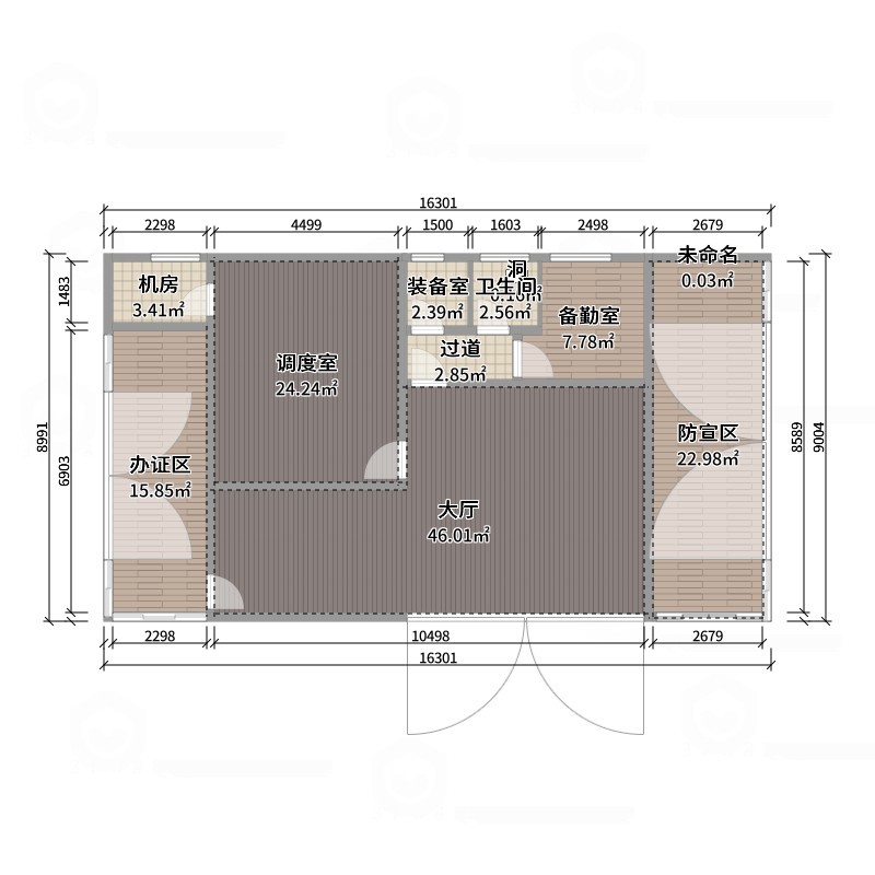 设计姜姜1-147㎡工装-自建警务处-户型图概览