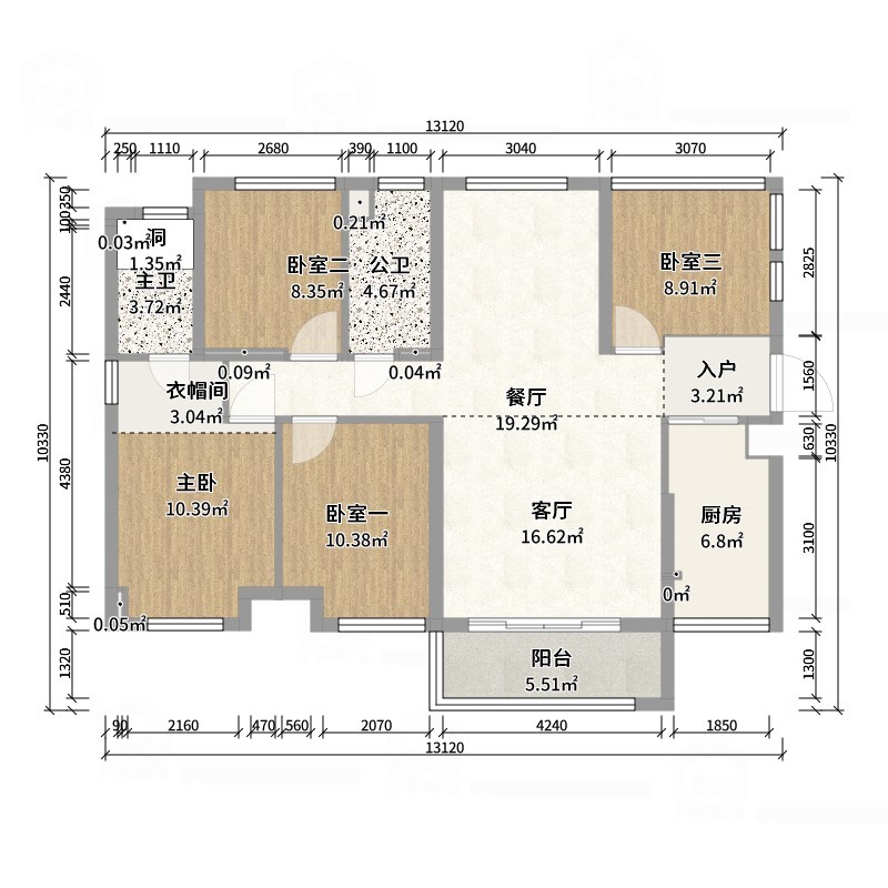 惠州装修找沫竹-惠州-江誉城-木语-户型图概览