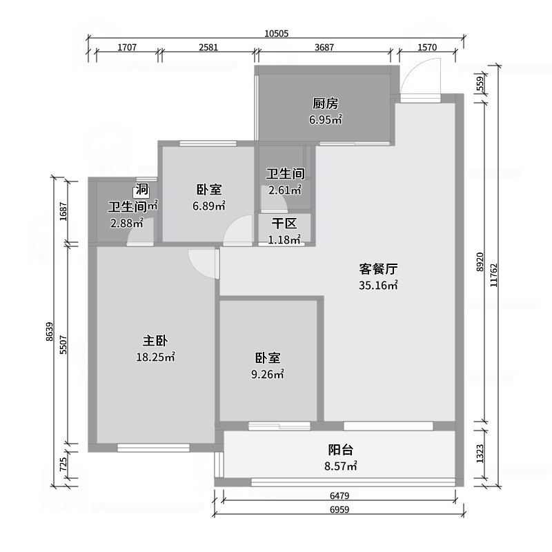 艺雅丽-106平现代简约-户型图概览