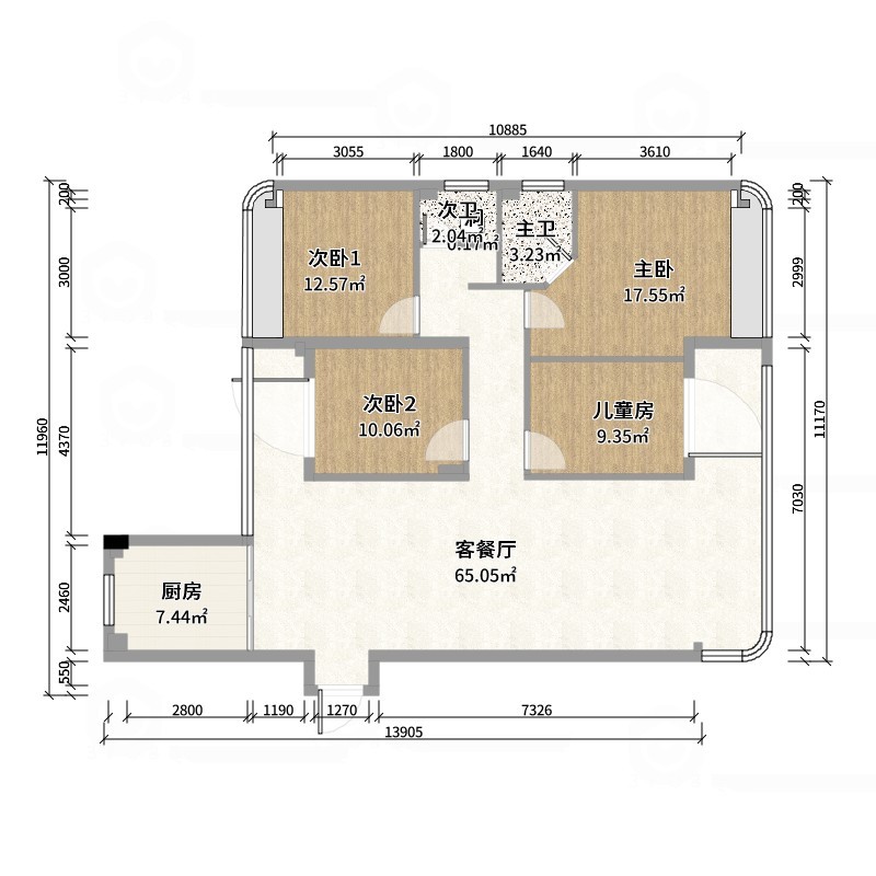 SpaceX.-148㎡4室-户型图概览