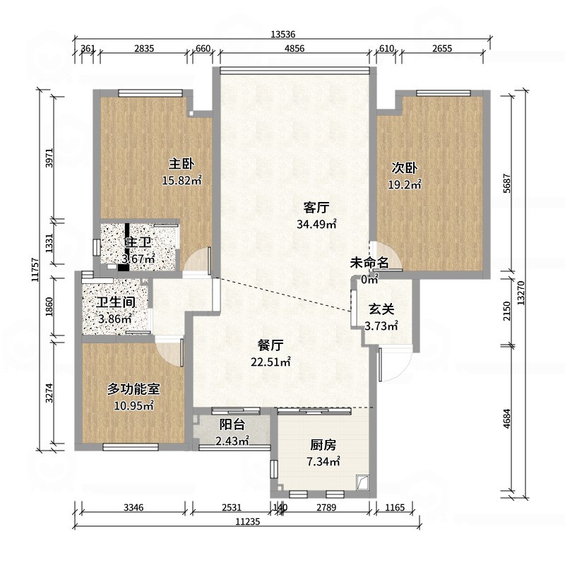 YY.洛洛-法式 146㎡  三室 -户型图概览