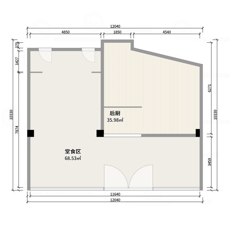 壹诺设计工作室-比萨店铺-户型图概览