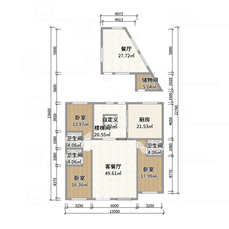 张煜强煜境设计-537平米简约宋氏中式自建别墅-户型图概览